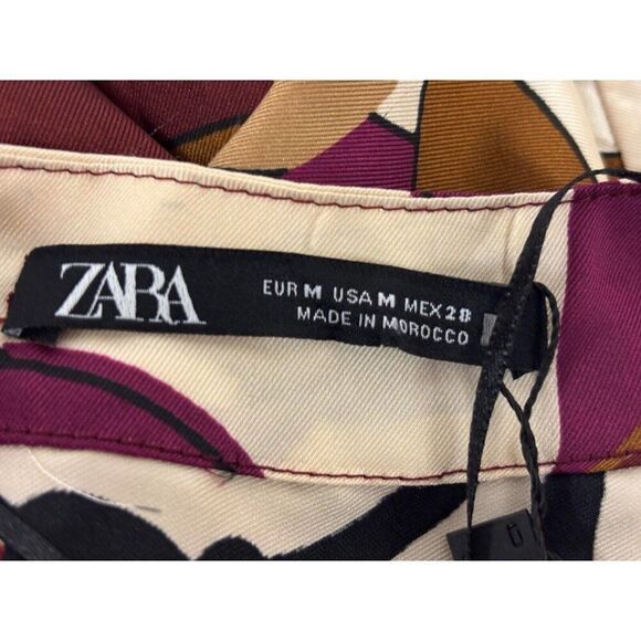 Zara Womens Shirt Midi Dress Size M Multicolor Printed Belted 9073/303 NWT - Picture 5 of 14